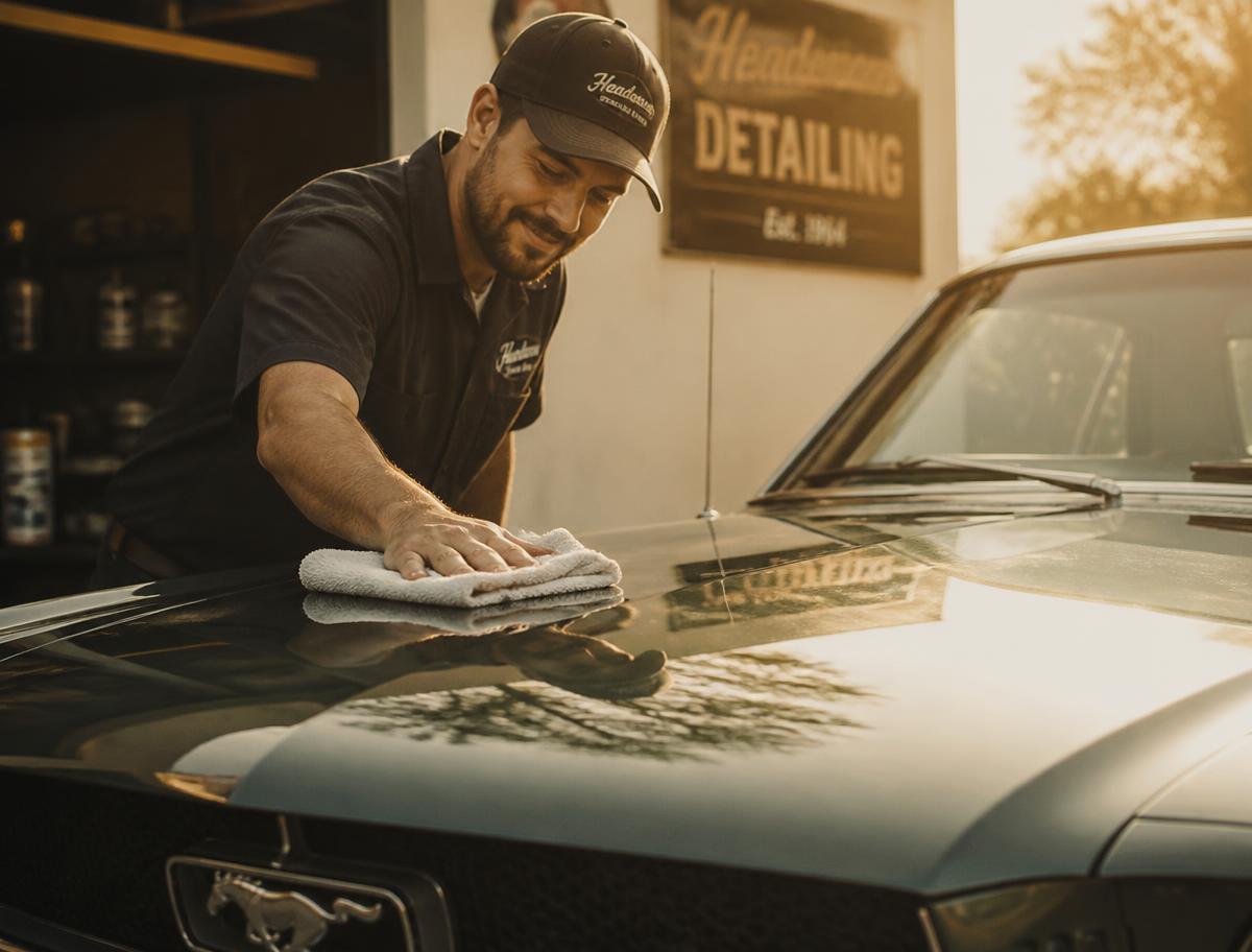 Done Right detailer completing a full car detail in Central Austin, TX